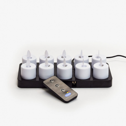 Duni LED-Kerzen Moving Flame mit Ladestation 10 Stck in der Gruppe Nach Produkt einkaufen / Kerzen & LED / LED-Kerzen bei Duni GmbH (192536)