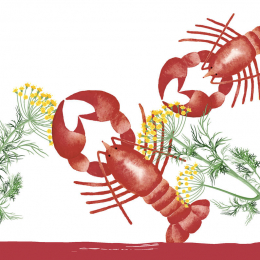 Dinner-Servietten Dunisoft Crayfish Party 40x40cm in der Gruppe Nach Anlass einkaufen / Krebsessen bei Duni GmbH (194738)