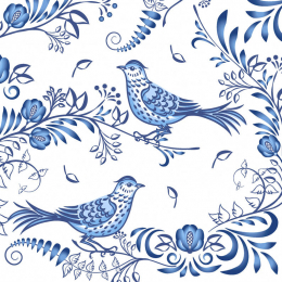 Kaffee-Serviette Blauer Vogel