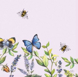 Dinner-Servietten Dunisoft 40x40cm Cheery Butterflies in der Gruppe Nach Produkt einkaufen / Servietten / Dinner-Servietten bei Duni GmbH (197514)