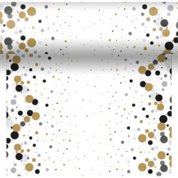 Tte--Tte-Tischlufer Dunicel 0,4x4,8m Festive Bubbles Schwarz in der Gruppe Nach Produkt einkaufen / Tischdecken / Tischlufer bei Duni GmbH (201221)
