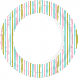 Pappteller 22cm Stripes Multi in der Gruppe Nach Produkt einkaufen / Teller / Speiseteller bei Duni GmbH (201222)