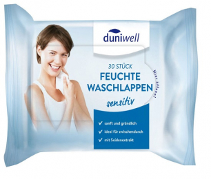 Feuchte Waschlappen sensitiv Wei in der Gruppe Nach Produkt einkaufen / Sonstiges / Hygieneartikel bei Duni GmbH (204400)