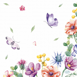 Lunch-Servietten 3-lagig 33x33cm Breezy Butterflies in der Gruppe Nach Produkt einkaufen / Servietten / Lunch-Servietten bei Duni GmbH (205135)