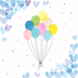 Lunch-Serviette 3-lagig 33x33cm Herzen und Luftballons - Paper + Design in der Gruppe Nach Produkt einkaufen / Servietten / Lunch-Servietten bei Duni GmbH (206158)