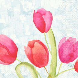 Lunch-Servietten 3-lagig 33x33cm Painted Tulips in der Gruppe Nach Produkt einkaufen / Servietten / Lunch-Servietten bei Duni GmbH (206394)